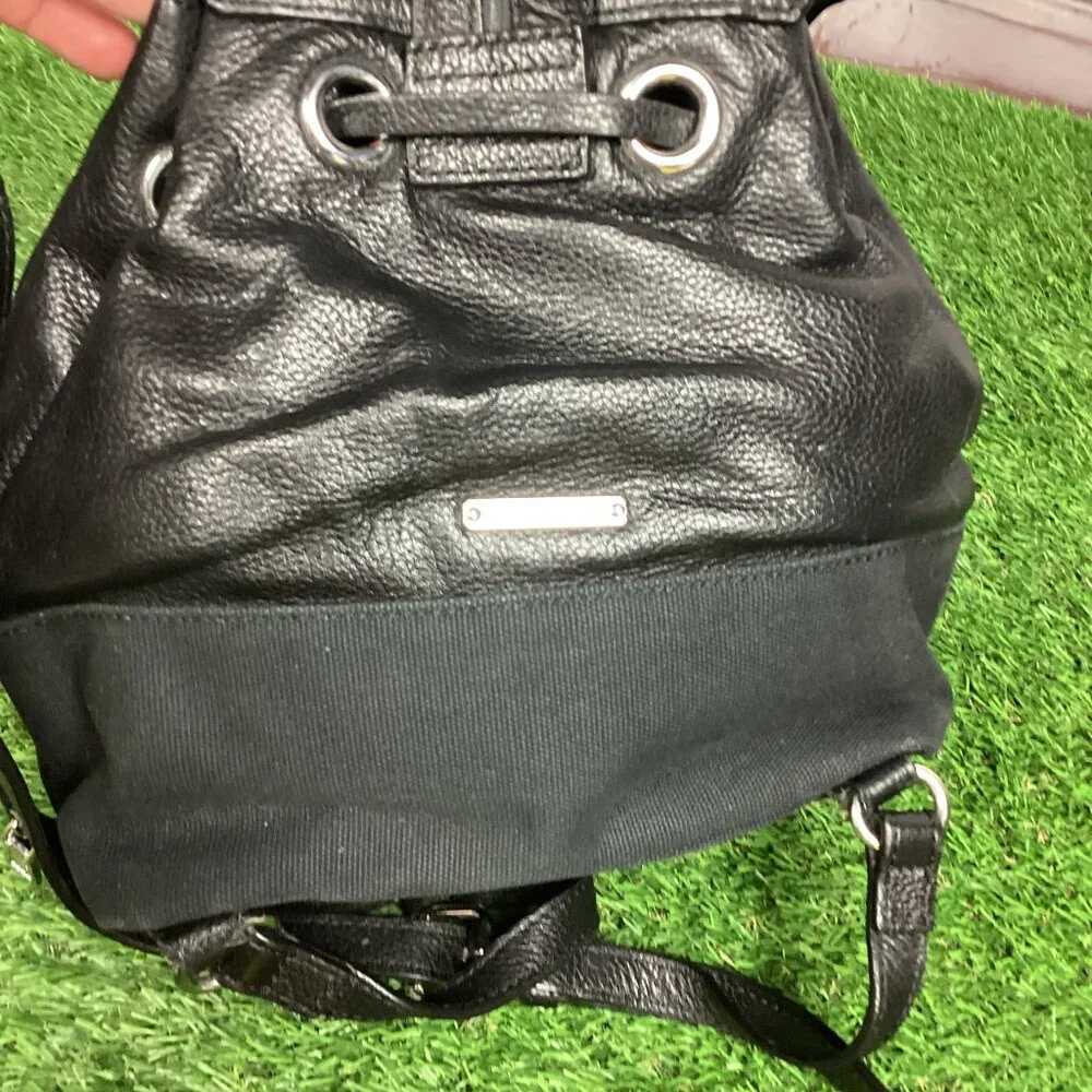 Rebecca Minkoff Mansfield Convertible Backpack Black Leather & Canvas